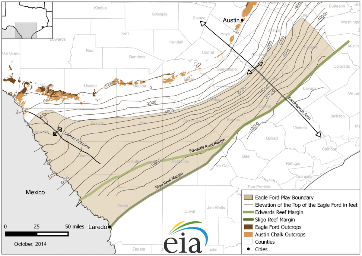 Map of the Eagle Ford Play Footprint