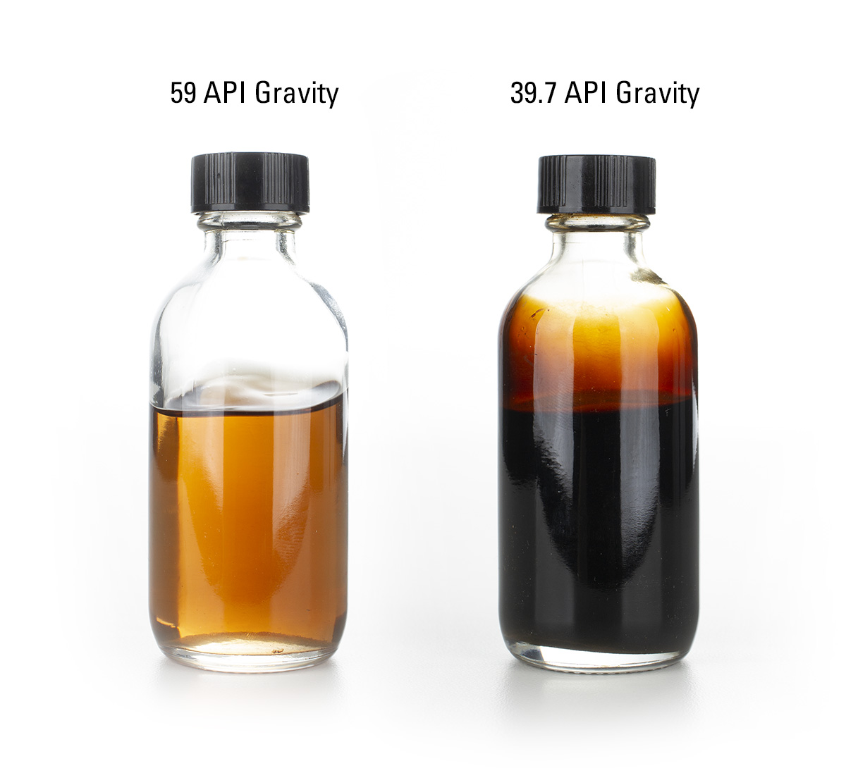 Lower and Higher API Gravity Crude Oil Samples