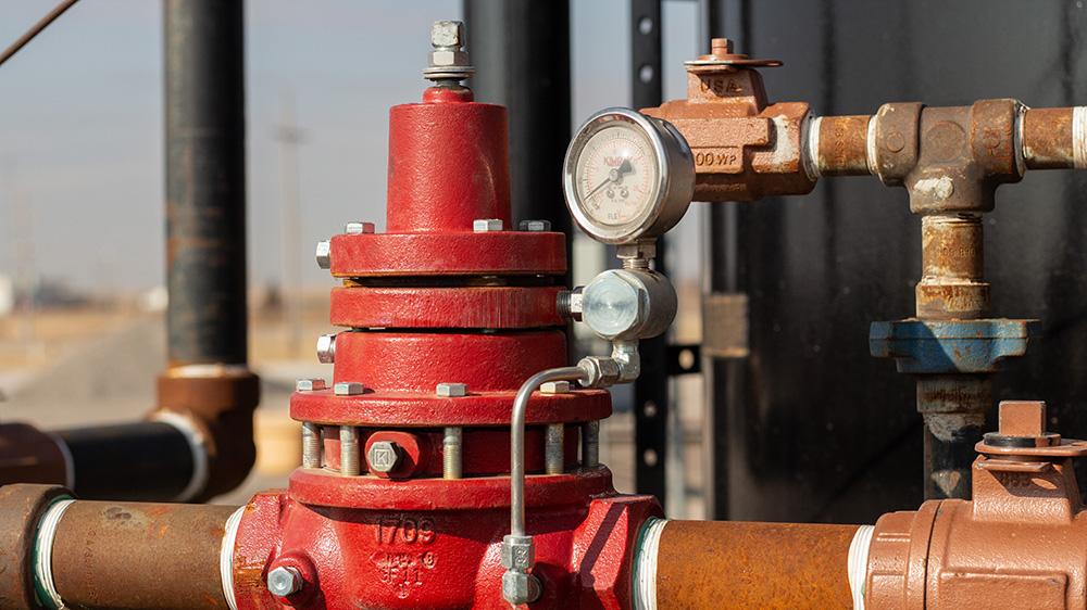 Pressure Regulator at a Well Site