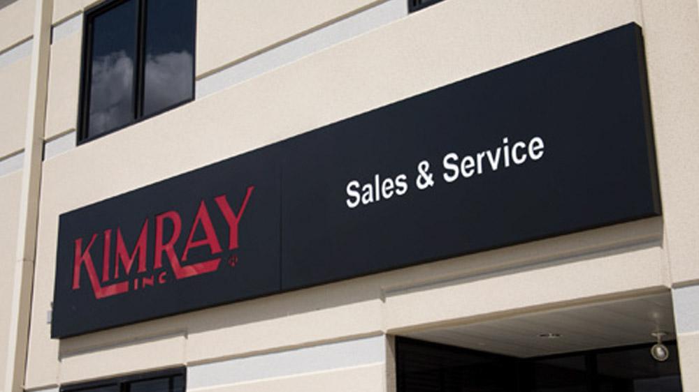 Close-Up of Kimray Sales and Service Sign
