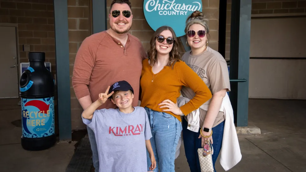 Kimray team member and family at Bricktown Ballpark