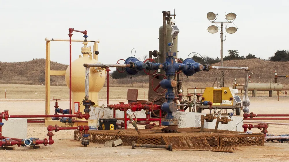 A well in the flowback stage of production