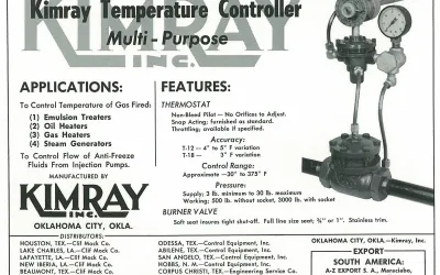 Kimray Temperature Controller Ad in 1954