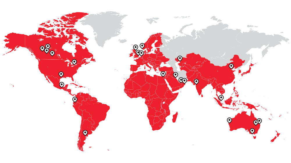 Kimray Sales Territory Across the World