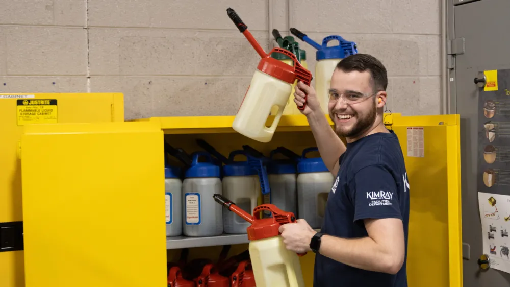 Kimray Facilities Technician Stocking Shelves
