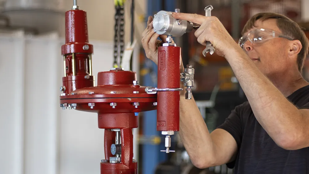 High Pressure Control Valve Package Assembly Being Assembled