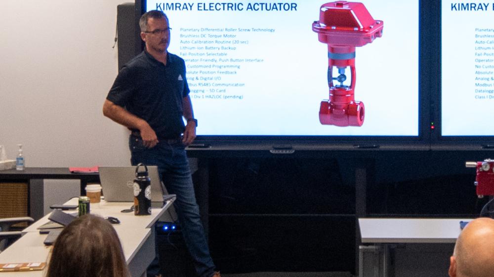 Kimray Team Member Presenting on Electric Actuator