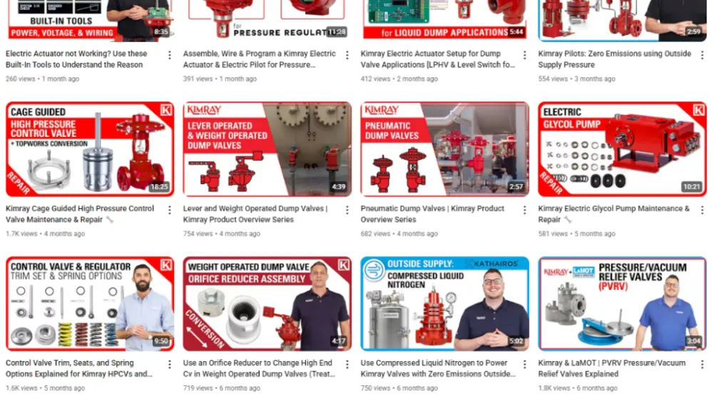 Kimray YouTube Channel Videos