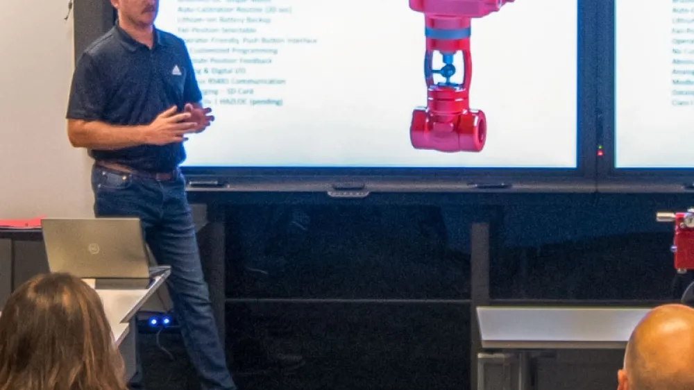 Kimray Team Member Presenting on Electric Actuator