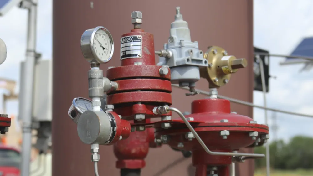 A Kimray pilot controlling a Kimray control valve