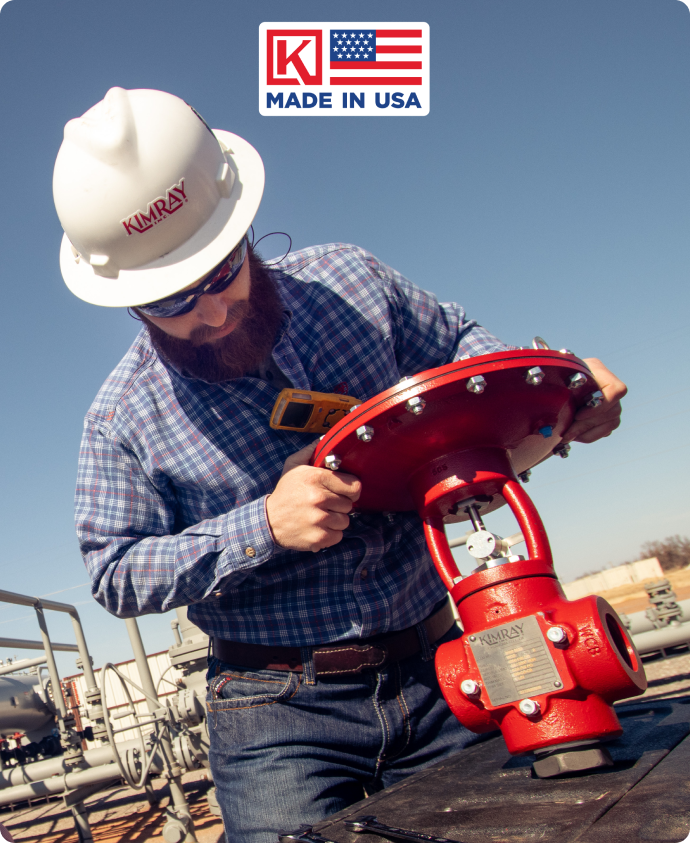 Kimray Team Member with a T-Body High Pressure Control Valve