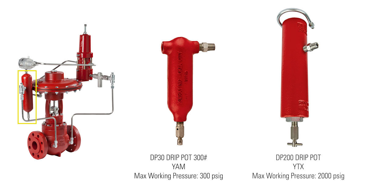 Drip Pot on a High Pressure Control Valve Package