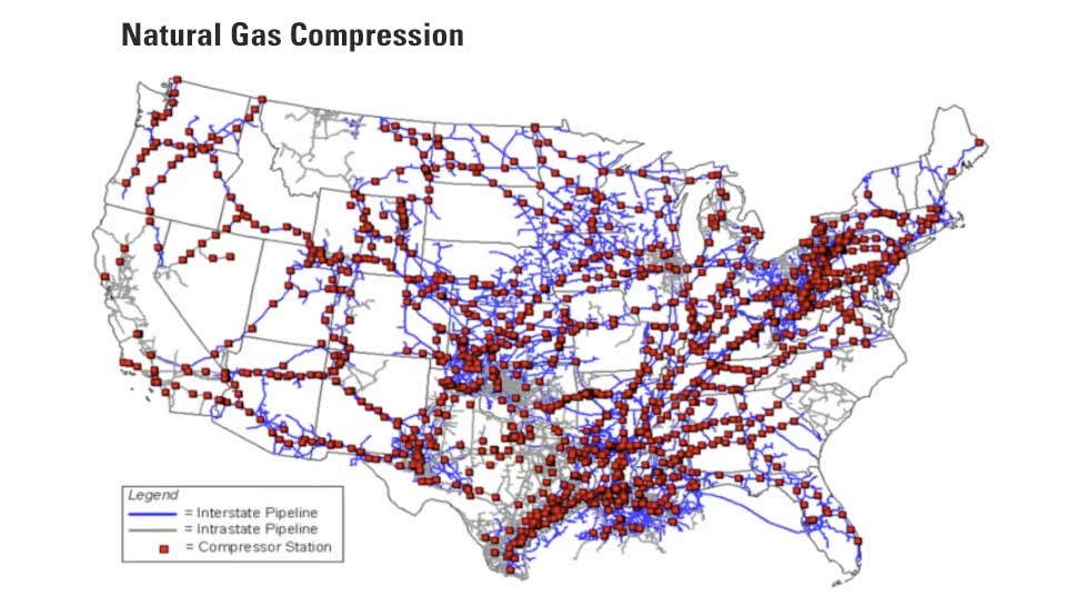 natural Gas Compressor Stations Map