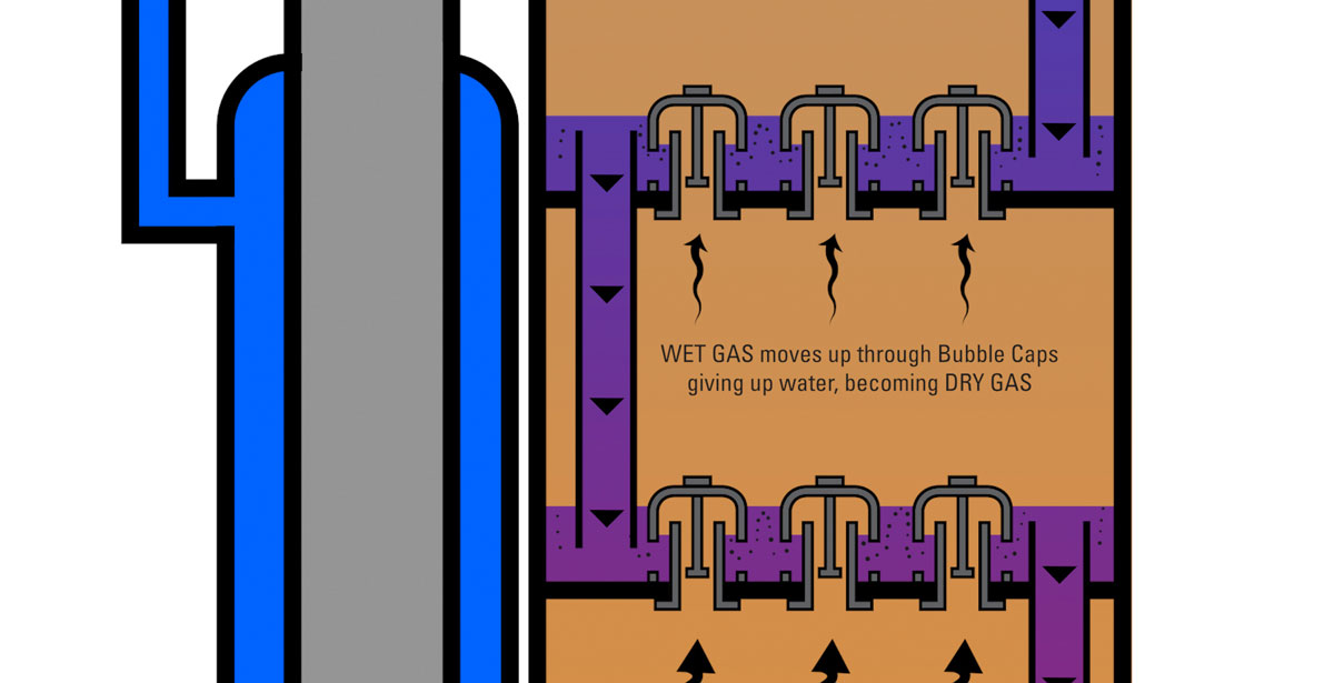 dehydration wet gas internals illustration