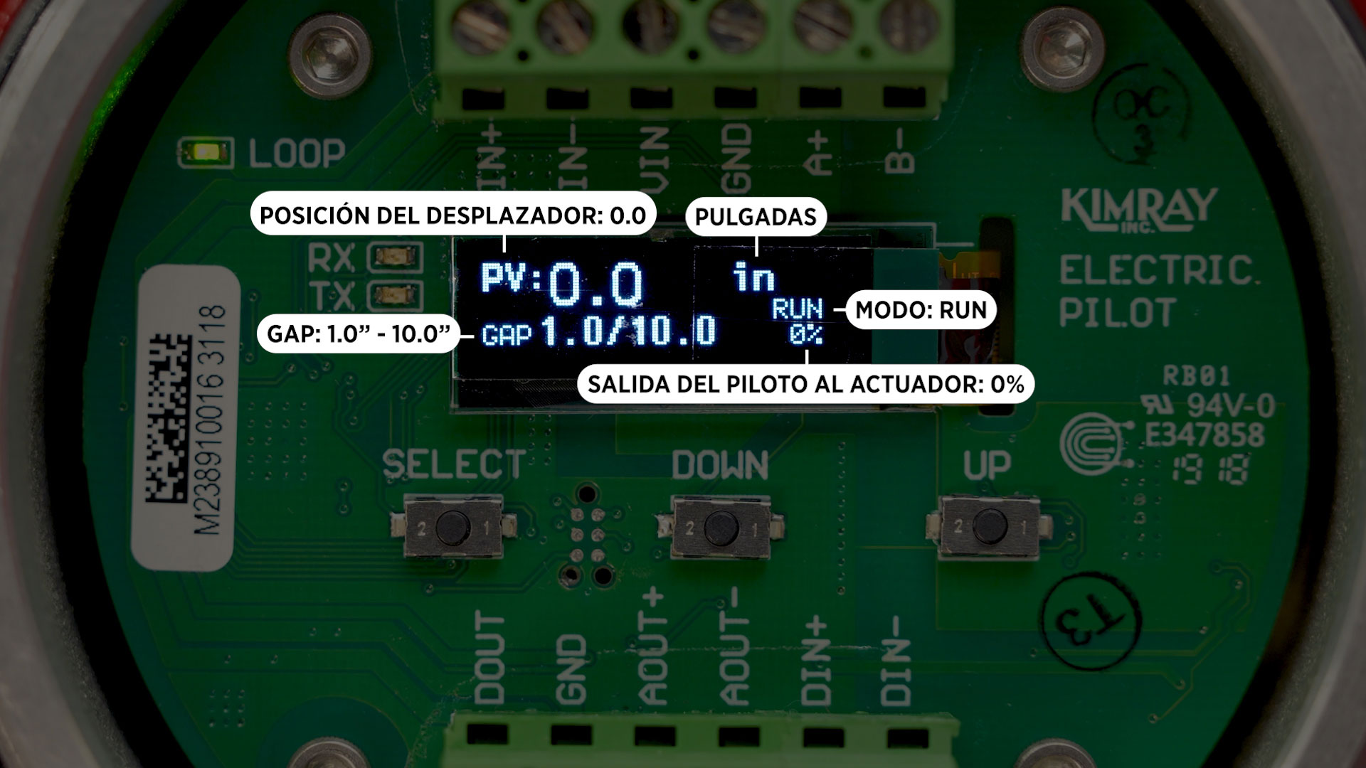 YEP electric pilot screen display