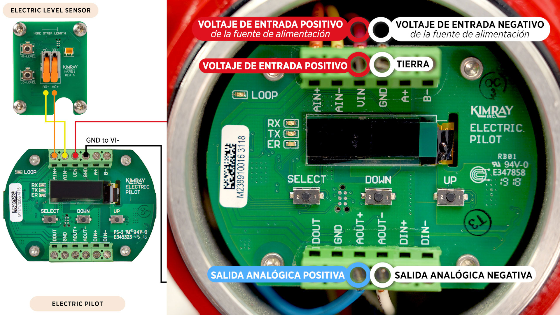 sensor de nivel eléctrico salida analogica positiva