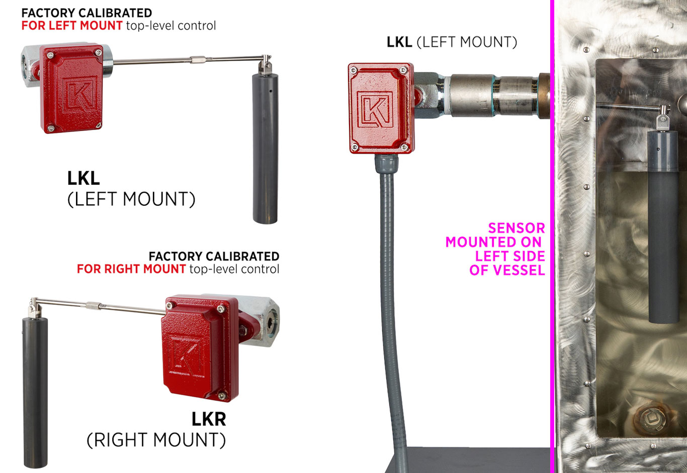 right mount vs left mount LKL LKR level sensor