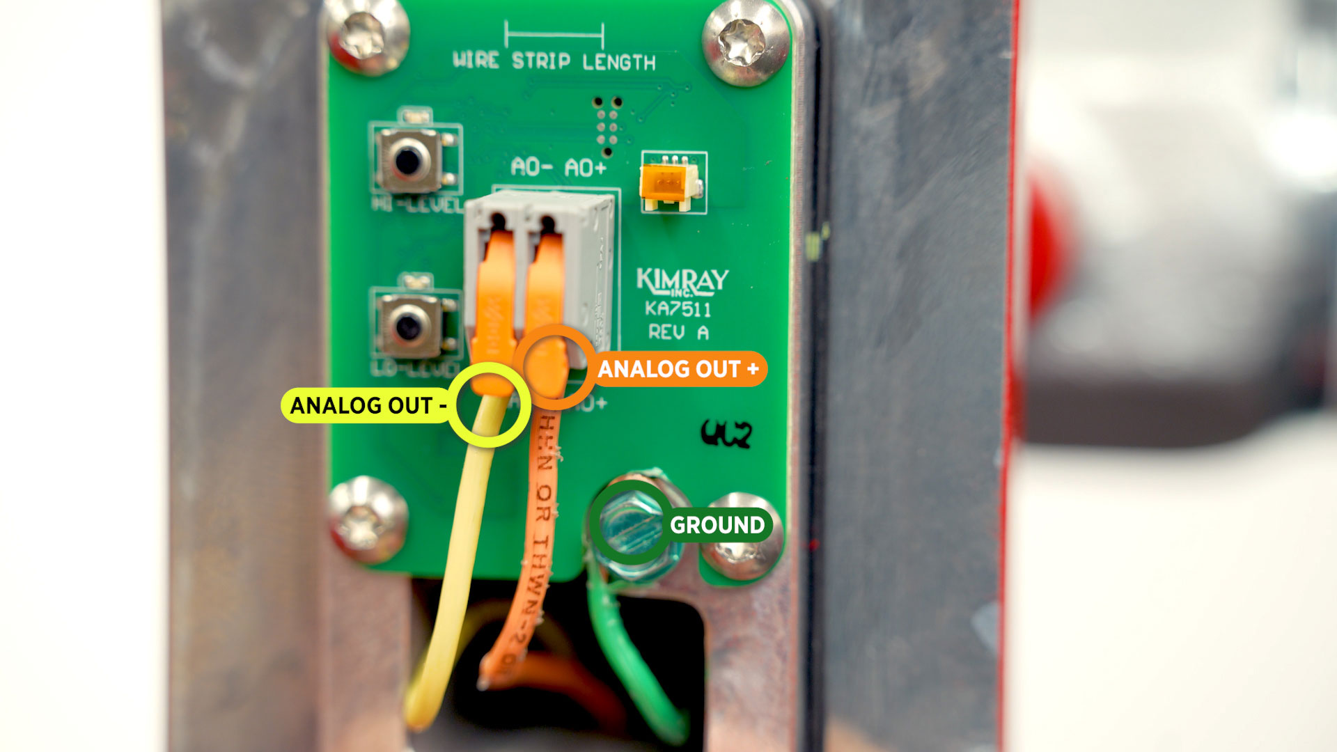 Electric Level Switch Analog Out negative and positive terminals