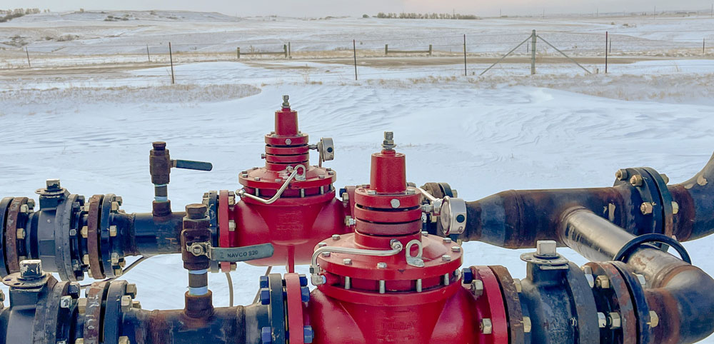 freezing temperatures at a well site in North Dakota