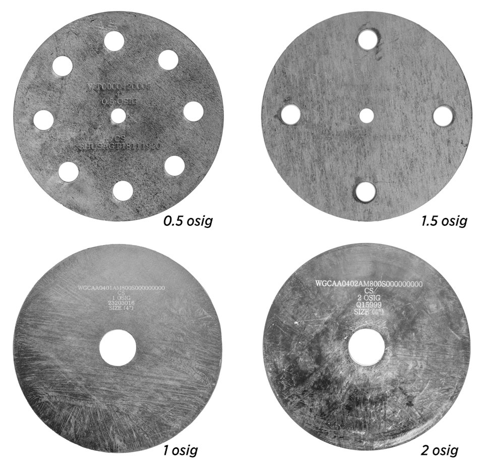 4IN PVRV weighted plates in various osig ratings