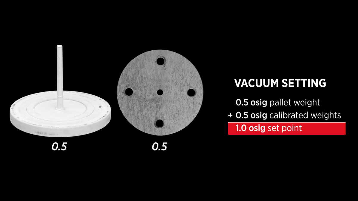 PPS pallet assembly for vacuum setting