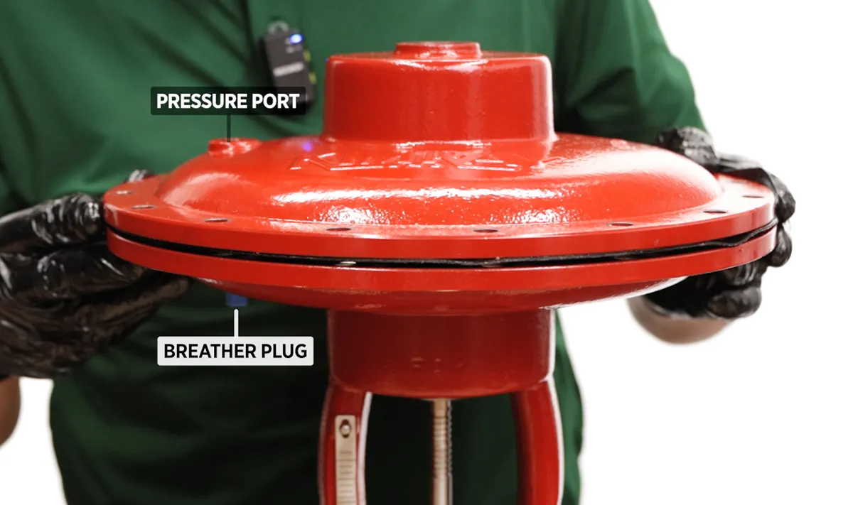 alignment of pressure port and breather hole