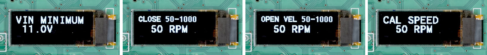 screens from the Kimray Electric Actuator showing steps to lower voltage input