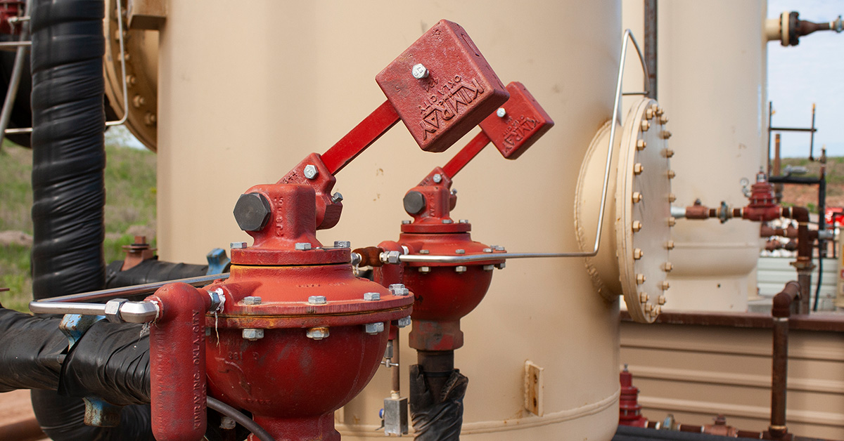 Treater Valves at a Well Site