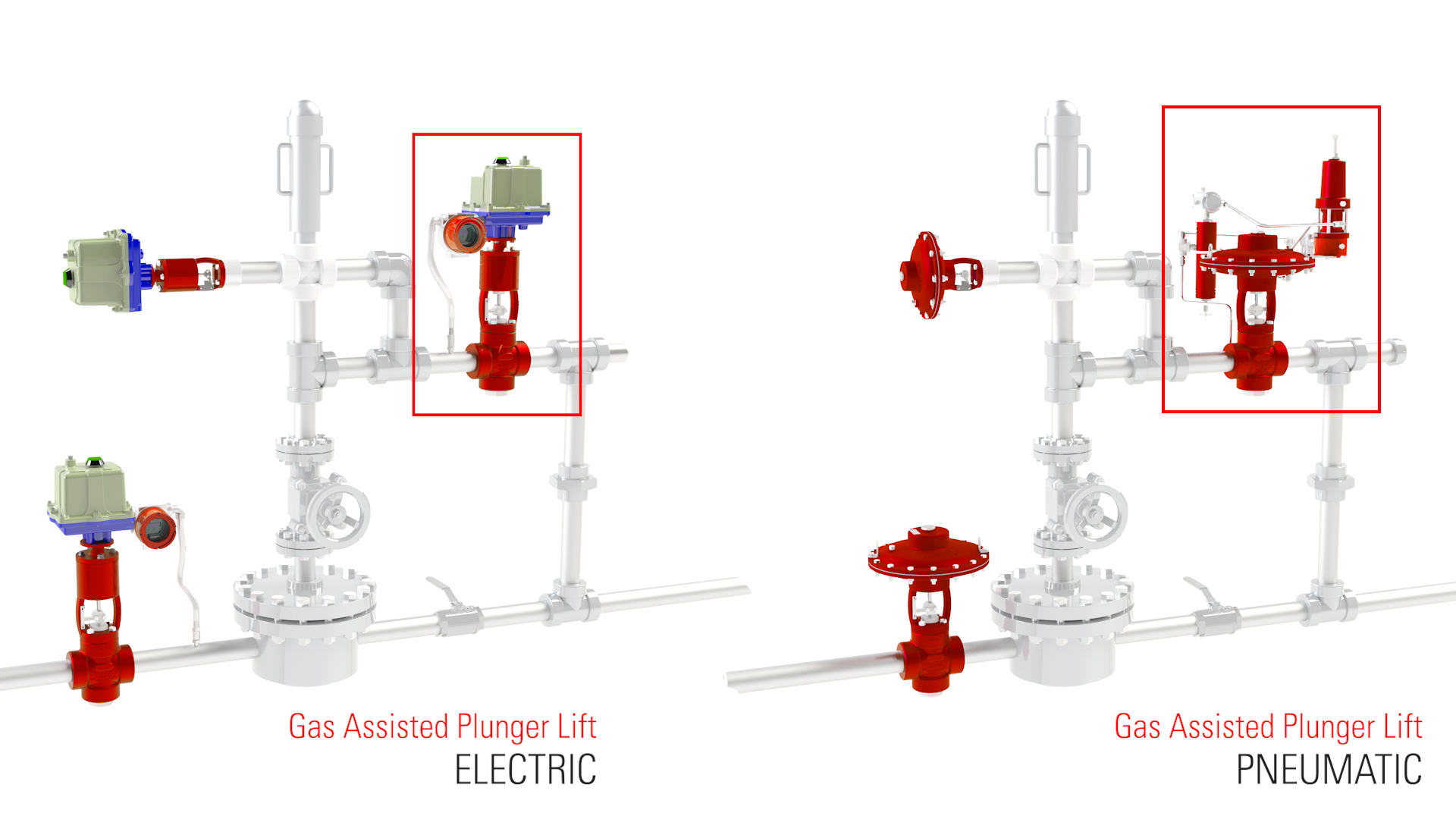 Gas Assisted Plunger Lift Electric and Pneumatic Options /></p>

<p>Once the controller opens the valve, the plunger and the column of fluid will start their journey to the surface while being pushed by the pressurized well gases. At the surface, this fluid exits through the control valve and moves downstream to production equipment.</p>

<p>From the time the plunger arrives in the lubricator to when the control valve closes is known as 