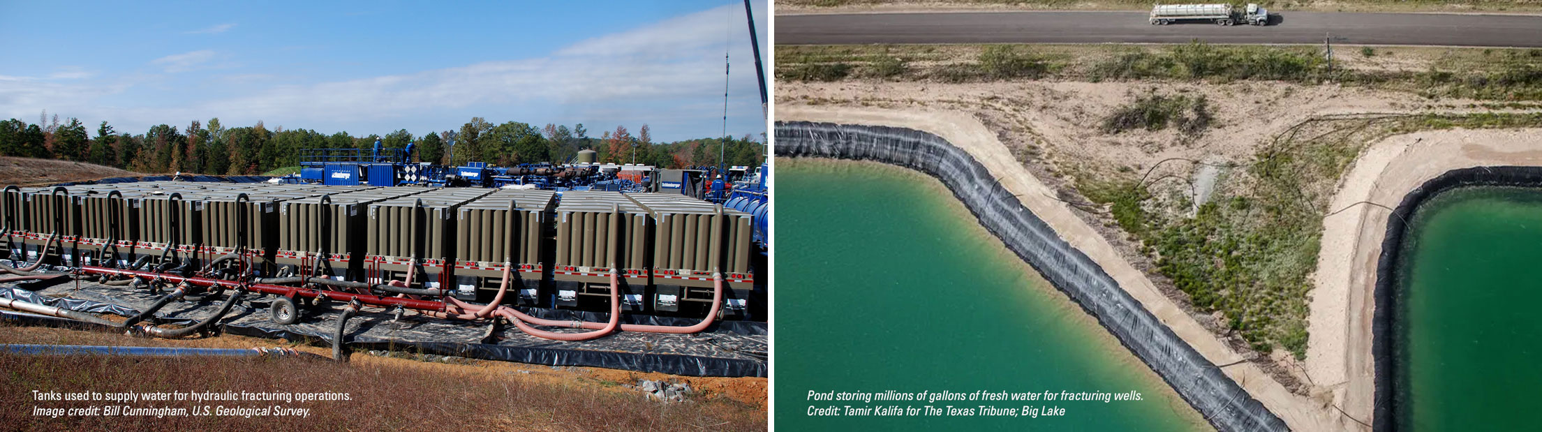 tanks for water pumps fracturing ponds